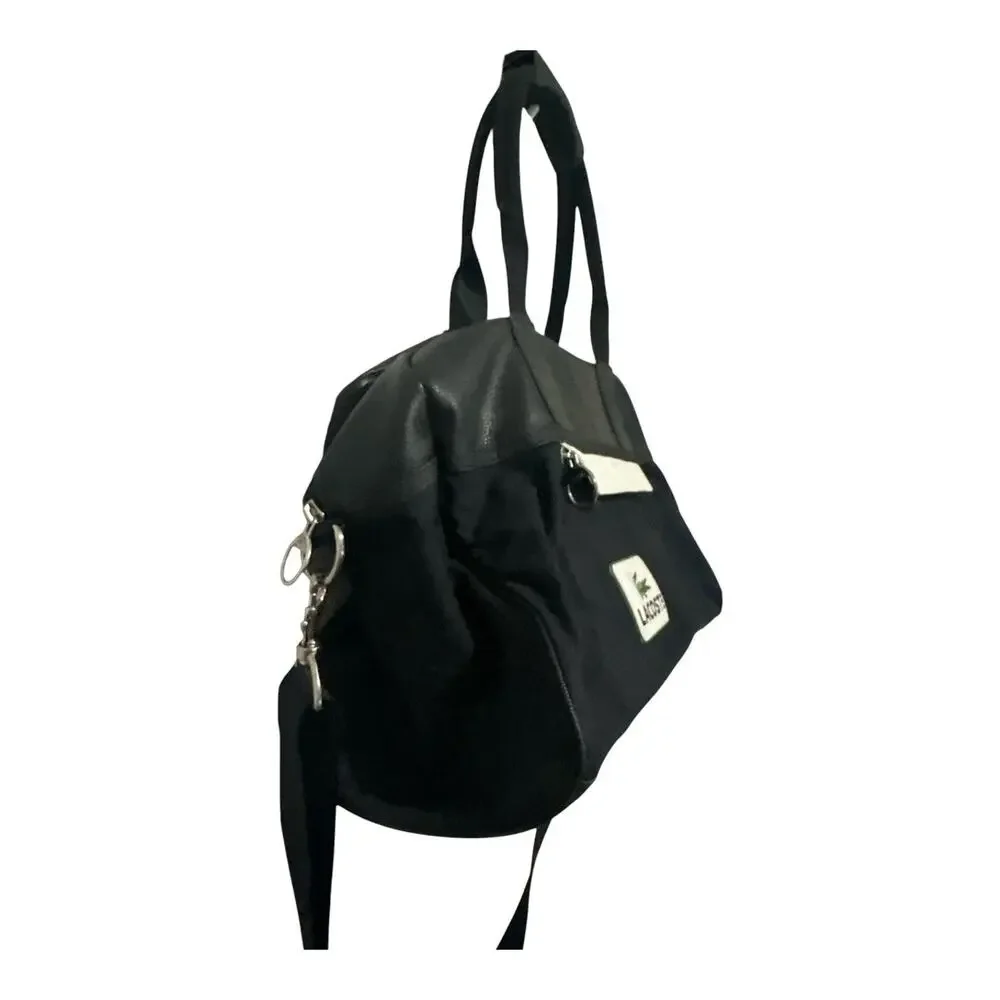 Lacoste Vintage Black Duffel Bag Gym Travel Weekender
